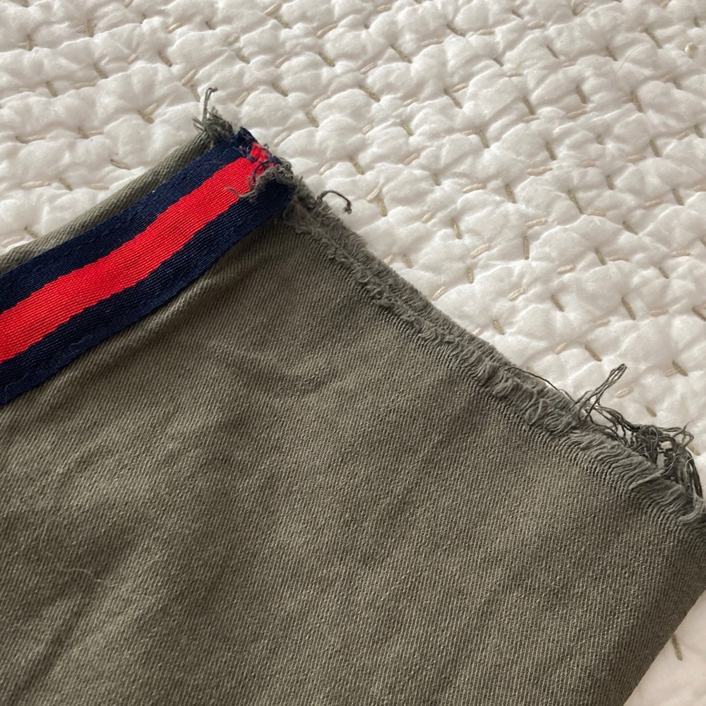 Pistola Olive Green Mossy Red Navy Stripe Ankle Jeans Womens Sz 29 Cotton Blend - Picture 4 of 8